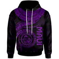 Polynesian Hawaii Hoodie Maui Polynesian Waves (Purple) Unisex Purple - Polynesian Pride
