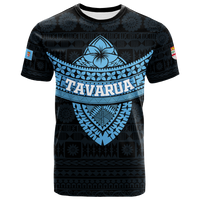 Custom Tavarua Fiji Tapa Tribal T Shirt LT12 Unisex Blue - Polynesian Pride