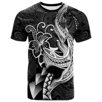 Polynesian Shark Tattoo Hawaii Tribal T Shirt LT12 Unisex Black - Polynesian Pride