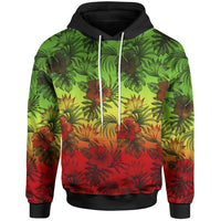 Polynesian Hoodie Reggae Hibiscus Patterns Unisex Red - Polynesian Pride