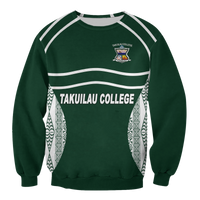 Takuilau College Tongan Patterns Sweatshirt - LT12 Unisex Green - Polynesian Pride