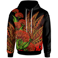 Polynesian Hawaii Hoodie Ohia Lehua Unisex Red - Polynesian Pride