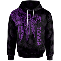 Tonga Hoodie Polynesian Wings (Purple) Unisex Purple - Polynesian Pride