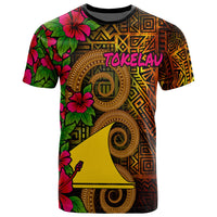 Tokelau Polynesian T Shirt Hibiscus Vintage Unisex Orange - Polynesian Pride