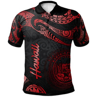 Hawaii Polo Shirt Polynesian Tattoo Red Version Unisex Red - Polynesian Pride