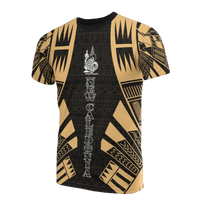 New Caledonia T Shirt New Caledonia Coat Of Arms Polynesian Tattoo Gold Style Unisex Black-Gold - Polynesian Pride
