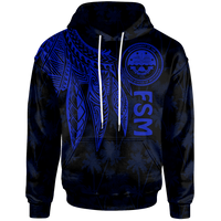 Federated States of Micronesia Hoodie Polynesian Wings (Blue) Unisex Blue - Polynesian Pride