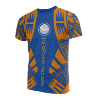 Marshall Islands T Shirt Marshall Islands Seal Polynesian Tattoo Blue Style Unisex Art - Polynesian Pride
