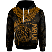 Polynesian Hawaii Hoodie Maui Polynesian Waves (Golden) Unisex Golden - Polynesian Pride