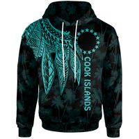 Cook Islands Hoodie Polynesian Wings (Turquoise) Unisex Turquoise - Polynesian Pride
