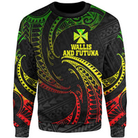 Wallis And Futuna Polynesian Sweater - Reggae Tribal Wave Unisex Reggae - Polynesian Pride
