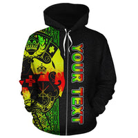 Tonga Polynesian Custom Zip up Hoodie Reggae Line - Polynesian Pride