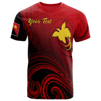 Papua New Guinea Custom T Shirts Raggiana Bird of Paradise Polynesian Patterns Unisex Red - Polynesian Pride