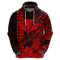 Kakau Polynesian Tribal Hawaiian Turtle with Kanaka Maoli Red Hoodie LT9 - Polynesian Pride