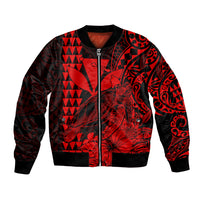 Kakau Polynesian Tribal Hawaiian Turtle with Kanaka Maoli Red Bomber Jacket LT9 Unisex Red - Polynesian Pride