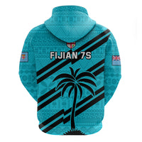 Fiji Rugby Tapa Pattern Fijian 7s Cyan Hoodie LT14 - Polynesian Pride