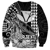 (Custom Personalised) Kakau Polynesian Tribal Hawaiian Turtle with Kanaka Maoli Black Sweatshirt LT9 - Polynesian Pride