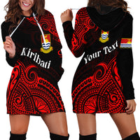 (Custom Personalised) Ribaberiki Kiribati Coat Of Arms Mix Red Polynesian Hoodie Dress LT14 Red - Polynesian Pride