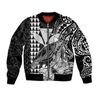 Kakau Polynesian Tribal Hawaiian Turtle with Kanaka Maoli Black Bomber Jacket LT9 Unisex Black - Polynesian Pride