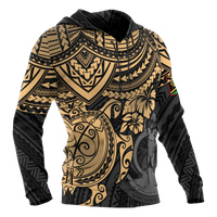 Vanuatu Polynesian Hoodie Gold Turtle - Polynesian Pride