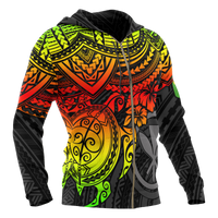 Polynesian Hawaii Hoodie (Zip up) Reggae Turtle - Polynesian Pride