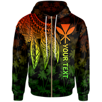 Polynesian Hawaii Kanaka Maoli Custom Zip up Hoodie Polynesian Wings (Reggae) Unisex Reggae - Polynesian Pride
