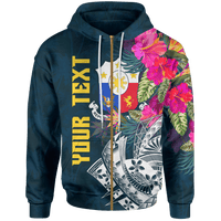 The Philippines Custom Zip up Hoodie Summer Vibes Unisex Blue - Polynesian Pride