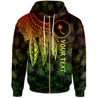 Chuuk Custom Zip up Hoodie Polynesian Wings (Reggae) Unisex Reggae - Polynesian Pride