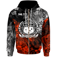 Samoa Polynesian Custom Zip up Hoodie Vintage Polynesian Style Unisex Black - Polynesian Pride