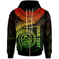 Polynesian Hawaii Custom Zip up Hoodie Maui Polynesian Waves (Reggae) Unisex Reggae - Polynesian Pride