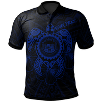 Hawaii Polynesian Custom Polo Shirt Vintage Polynesian Turtle (Blue) Unisex Blue - Polynesian Pride