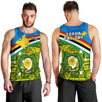 Torba PNG Day Men Tank Top Vanuatu and Papua New Guinea - Combine Flag Design LT4 Yellow - Polynesian Pride