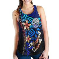 Marshall Islands Custom Personalised Woman's Racerback Tank - Vintage Tribal Mountain Crest - Polynesian Pride