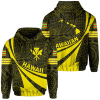 Kanaka Polynesian Hoodie Yellow Doma Style Unisex Yellow - Polynesian Pride
