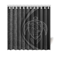 Hawaii Turtle Map Polynesian Shower Curtain - Gray - Circle Style - Polynesian Pride