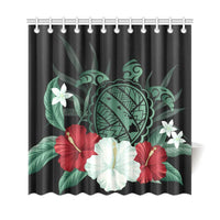 Hawaii Turtle Plumeria Coconut Tree Polynesian Shower Curtain - Polynesian Pride