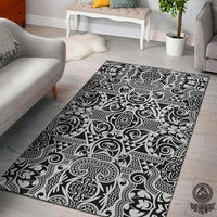 Polynesian Gray Area Rug Black - Polynesian Pride
