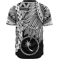 Chuuk Polynesian Baseball Shirt - Tribal Wave Tattoo White - Polynesian Pride