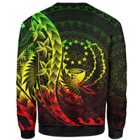 Pohnpei Sweatshirt - Polynesian Pattern Style Reggae Color - Polynesian Pride