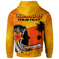 American Samoa Custom Zip up Hoodie Taema II Leone - Polynesian Pride