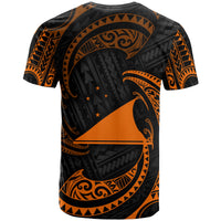 Tokelau Polynesian Custom T Shirt Orange Tribal Wave - Polynesian Pride