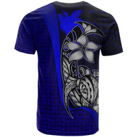 Papua New Guinea Polynesian T Shirt Blue Turtle with Hook - Polynesian Pride