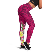 Fiji Legging - Turtle Plumeria (Pink) - Polynesian Pride