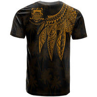 Tuvalu Custom T Shirt Polynesian Wings (Golden) - Polynesian Pride