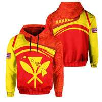 Kanaka Polynesian Mauna Kea Hoodie Eudora Style Unisex Red - Polynesian Pride