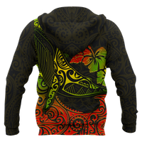 Hawaii Zip up Hoodie Polynesian Humpback Whale - Polynesian Pride