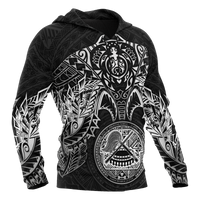 American Samoa Polynesian Hoodie White Turtle Manta Ray - Polynesian Pride