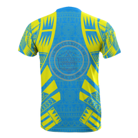 Palau T Shirt Palau Seal Polynesian Tattoo Blue Style - Polynesian Pride