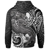 Yap Hoodie White Shark Polynesian Tattoo - Polynesian Pride