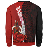 Vanuatu Polynesian Sweater - Coat Of Arm With Hibiscus - Polynesian Pride